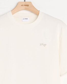 t-shirt met korte mouwen bean Wit - L