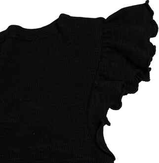 T-shirt met korte mouwen en ruches 665918 voor meisjes Zwart