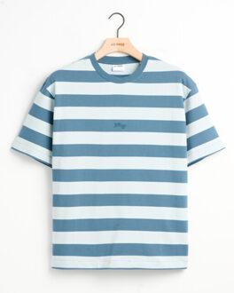 t-shirt met korte mouwen romeo stripe - maat XL Blauw