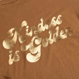 T-shirt met lange mouwen en grafische print 764487 voor meisjes - maat 4-5J / 104-110cm Bruin