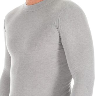 T-shirt met lange mouwen en halfhoge kraag 1625-H man Grijs - XS