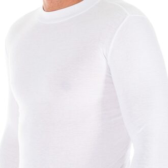 T-shirt met lange mouwen en halfhoge kraag 1625-H man - maat 2XL Wit