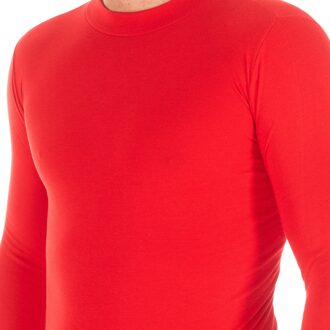 T-shirt met lange mouwen en halfhoge kraag 1625-H man Rood - XS