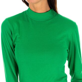 T-shirt met lange mouwen en halfhoge kraag 1625-M dames - maat 2XL Groen