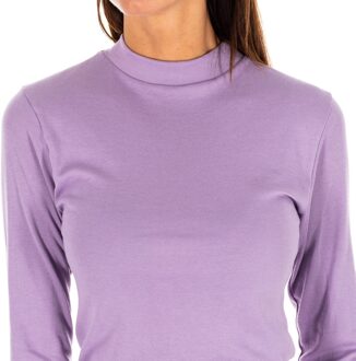 T-shirt met lange mouwen en halfhoge kraag 1625-M dames Violet