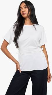 T-Shirt Met Lint In De Taille, White - 36