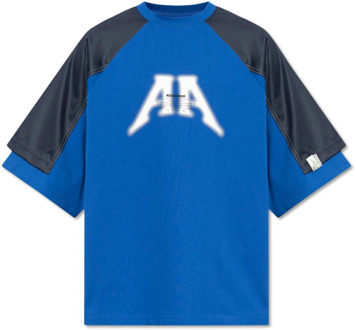 T-shirt met logo Ader Error , Blue , Unisex - Xl,L,M,S