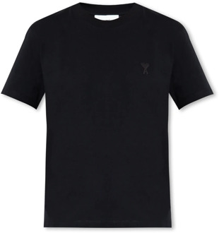T-shirt met logo Ami Paris , Black , Dames - S,Xs