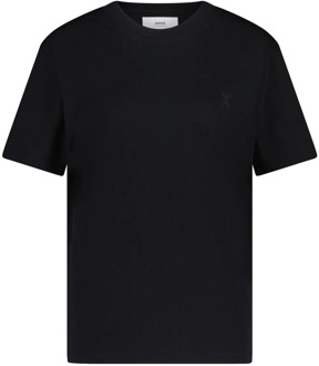 T-Shirt met logo borduursel Ami Paris , Black , Heren - 2XS