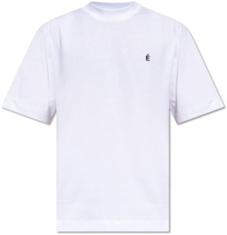 T-shirt met logo borduursel Études , White , Heren - 2Xl,L,M,S,Xs