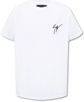 T-shirt met logo Giuseppe Zanotti , White , Heren - 2Xl,L,M,S