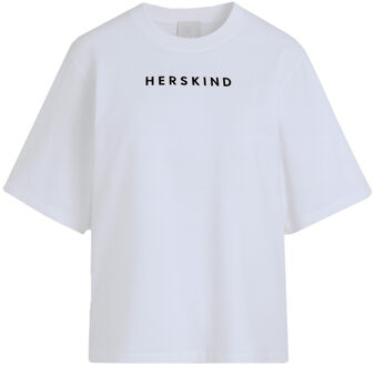 T-shirt met logo Herskind  wit - XS,S,M,L,