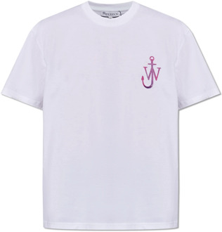 T-shirt met logo JW Anderson , White , Heren - Xl,L,M,S,Xs