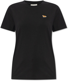 T-shirt met logo Maison Kitsuné , Black , Dames - L,S,Xs