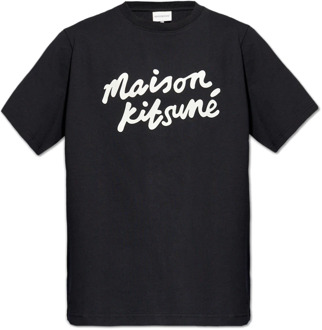 T-shirt met logo Maison Kitsuné , Black , Heren - 2Xl,L,M,S