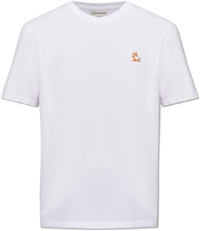 T-shirt met logo Maison Kitsuné , White , Heren - S