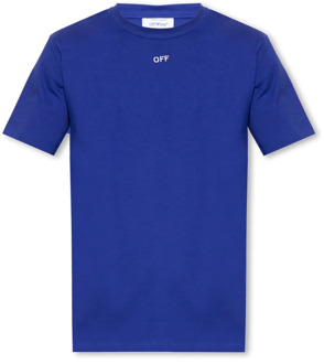 T-shirt met logo Off White , Blue , Heren - S