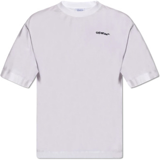 T-shirt met logo Off White , White , Heren - S,Xs