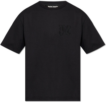 T-shirt met logo Palm Angels , Black , Heren - 2Xl,Xl,L,M,S,Xs,2Xs