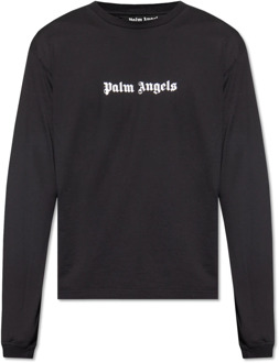 T-shirt met logo Palm Angels , Black , Heren - Xl,L,M,S