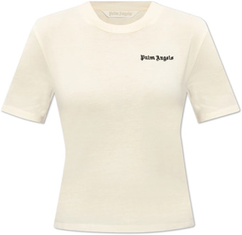 T-shirt met logo Palm Angels , White , Dames - L,M,S,Xs