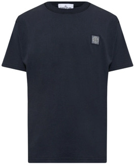 T-shirt met logo Stone Island , Blue , Heren - Xl,L,S