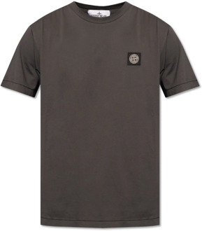 T-shirt met logo Stone Island , Gray , Heren