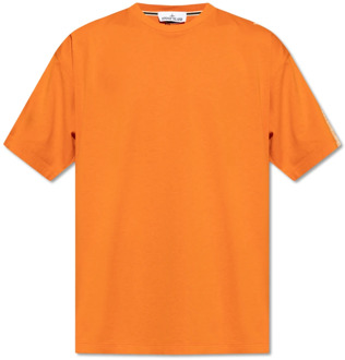 T-shirt met logo Stone Island , Orange , Heren - 2Xl,Xl,L,M,S
