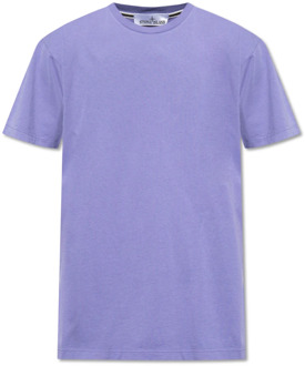 T-shirt met logo Stone Island , Purple , Heren - 2Xl,Xl,L,M