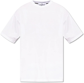 T-shirt met logo Stone Island , White , Heren - 2Xl,Xl,L,M,S