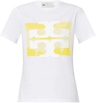 T-shirt met logo Tory Burch , White , Dames - Xl,Xs