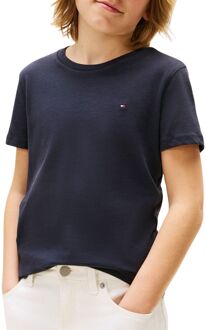 T-shirt met logoborduring Donkerblauw - 140