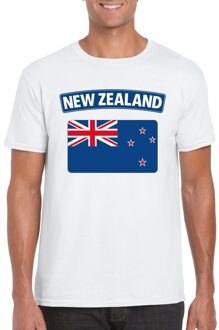 T-shirt met Nieuw Zeelandse vlag wit heren L
