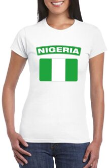 T-shirt met Nigeriaanse vlag wit dames XL