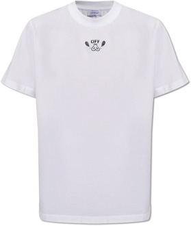 T-shirt met paisley motief Off White , White , Heren - 2Xl,Xl,L,M,S,Xs