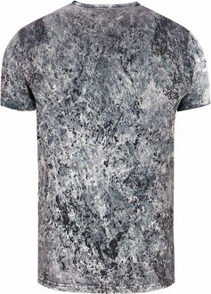T-shirt met prints, gewassen met zuur Donkergrijs