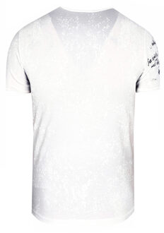 T-shirt met prints, gewassen met zuur - maat S Wit