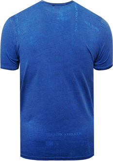 T-shirt met prints wassen - maat S Marineblauw