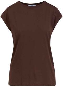 T-shirt met ronde hals Classic  bruin - XS,S,L,