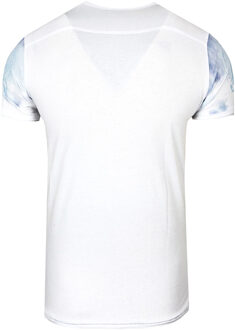 T-shirt met ronde hals en print over het hele voorpand - maat 2XL Wit