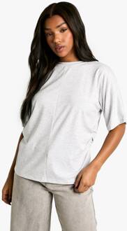 T-Shirt Met Ruching Aan De Zijkant, Grey Marl - 42