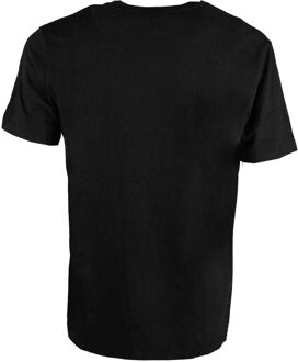 T-shirt met V-hals en logoborduring Zwart - S