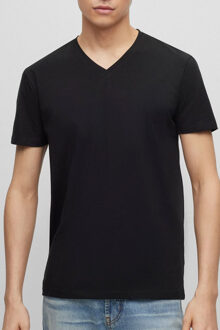 T-shirt met V-hals in 2-pack Zwart - S