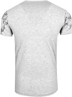 T-shirt met V-hals in strassontwerp - maat XL Grijs