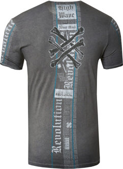 T-shirt met voor- en achterkant bedrukt Donkergrijs - 3XL