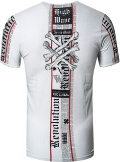 T-shirt met voor- en achterkant bedrukt Grijs