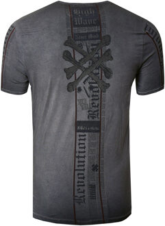 T-shirt met voor- en achterkant bedrukt - maat Donkergrijs