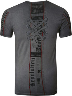 T-shirt met voor- en achterkant bedrukt Zwart - XL