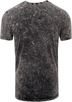 T-shirt met voorbedrukte tekst Zwart - S