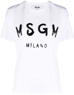 t-shirt Msgm , White , Dames - L
